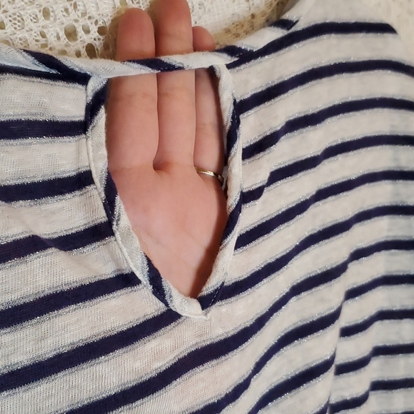 Christian Siriano horizontal striped linen top - Picture 12 of 14